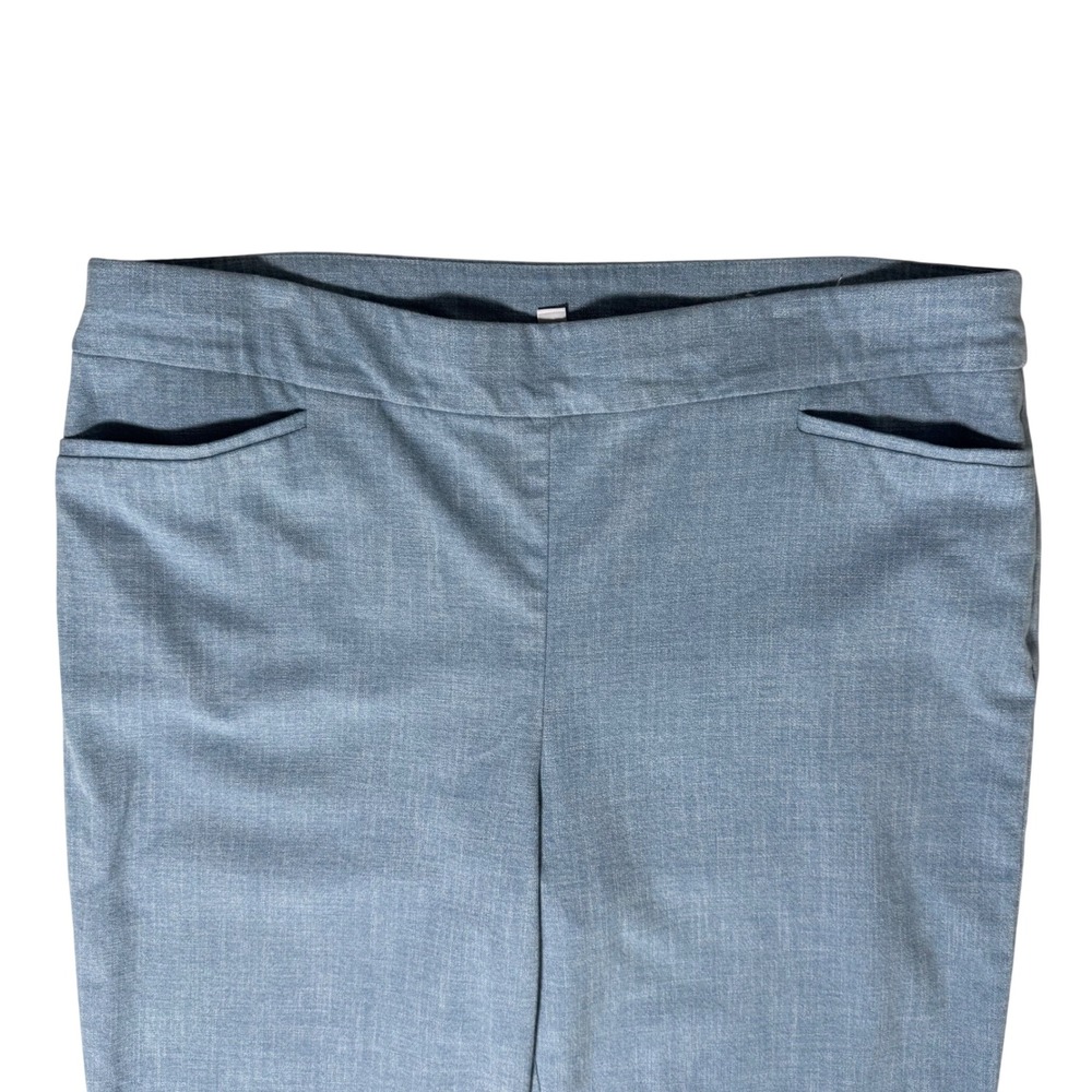 Chico's Light Blue Heathered Pull On Capri Pants Size 3 US 16 Cotton Blend - Picture 3 of 11